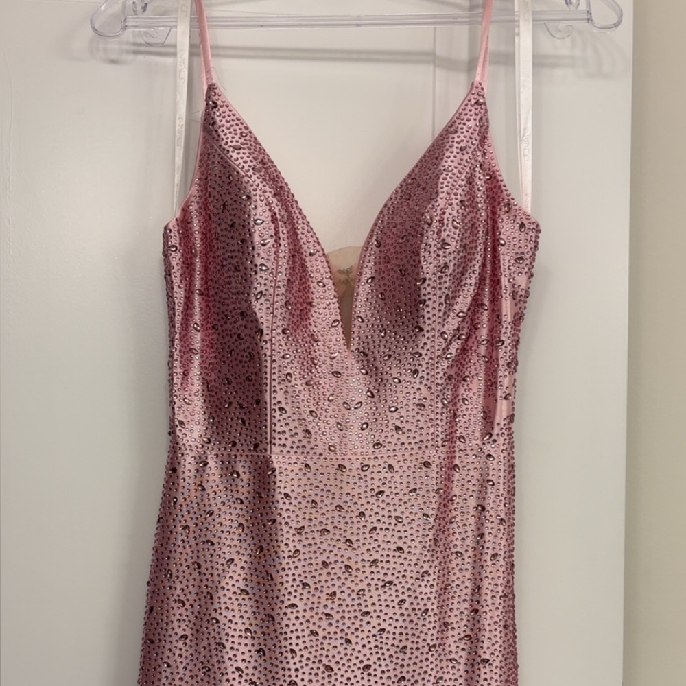 Jovani Strapless Pink Sequin Dress